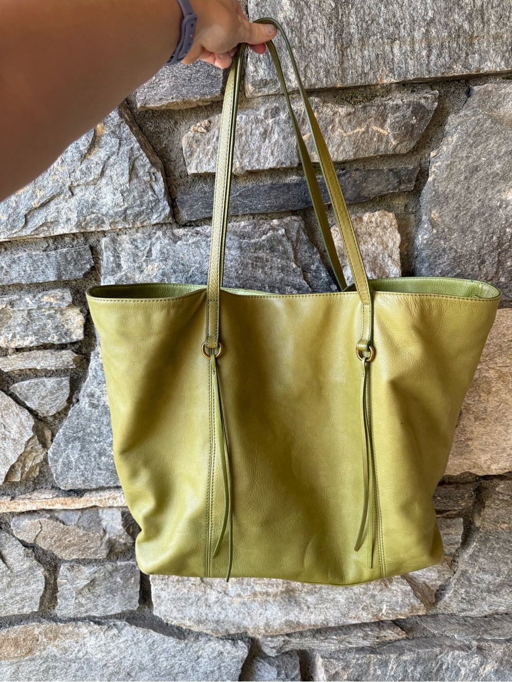 HOBO Kingston Leather Tote Bag in Olive Green